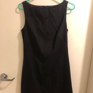 Black Boat Neck Shift Dress